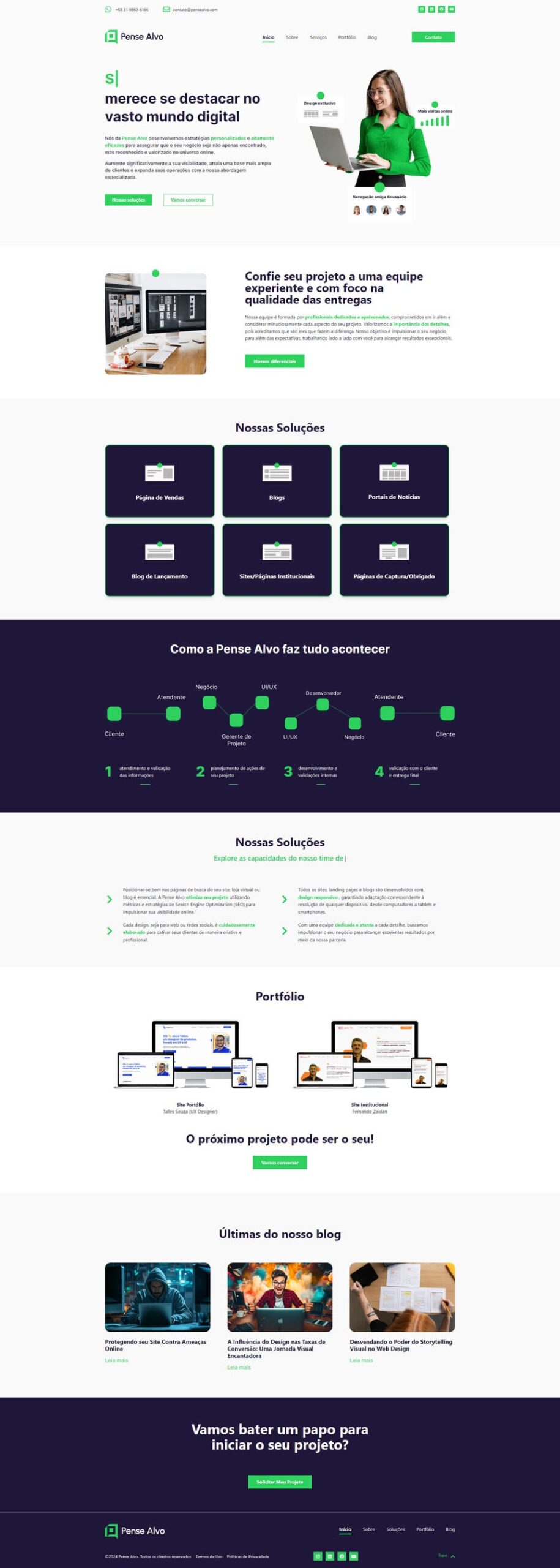 Site de Portfolio da Pense Alvo